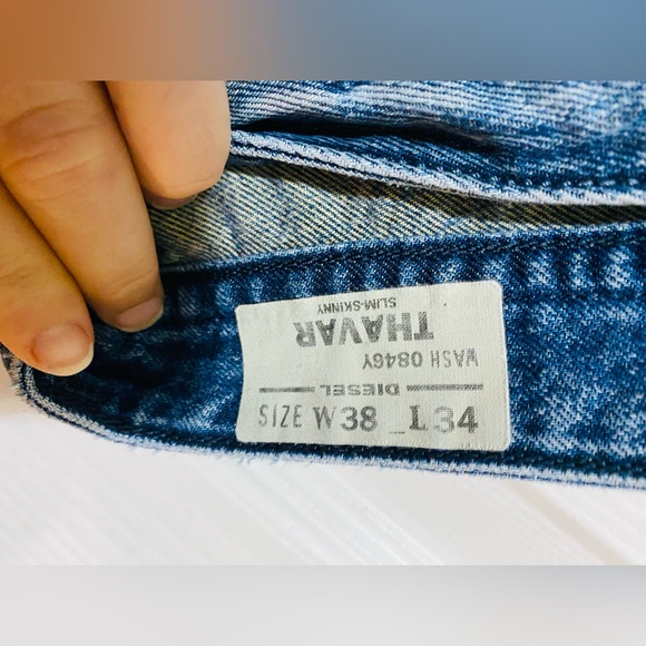 SOLD Men’s Y2K Vintage Diesel Thavar Skinny Slim Jeans Size 38X31 - Picture 2 of 11